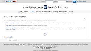 Ann Arbor Area Board of REALTORS® - Rapattoni MLS Webinars