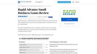 A Review of Rapid Advance Small Business Loans