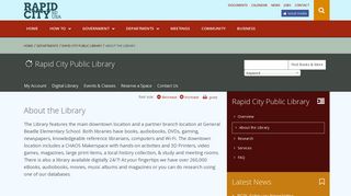 About the Library | Rapid City South Dakota - City of Rapid City