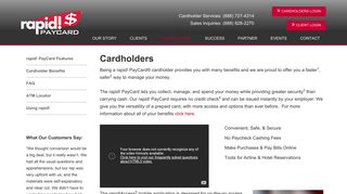 Cardholders - rapid! PayCard