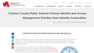 Clayton County Public Schools Choose Identity and Access ...