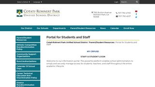 Portal for Students and Staff - Cotati-Rohnert Park Unified School District