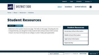Resources / Students - District 300