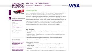 rapid! PayCard | APA Visa® Paycard Portal®