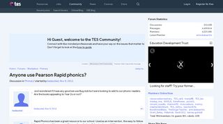 Anyone use Pearson Rapid phonics? | TES Community