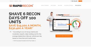 Rapid Recon - Holding Cost - Reconditioning Tracking Software