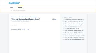 Where do I login to Rapid Resizer Online? : Patrick Roberts Software