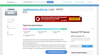 Access rapidresponse.dmt.ca. Login - RAPID RTC