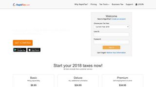 RapidTax | File 2018 Taxes Online Today | Free Tax Advice