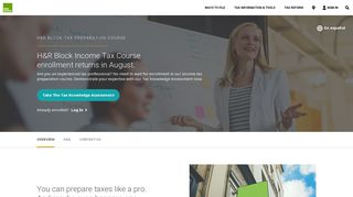 Income Tax Course - H&R Block Tax Prep Classes | H&R Block®