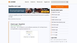 Rapidfax.com Login