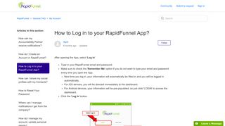 How to Log in to your RapidFunnel App? – RapidFunnel