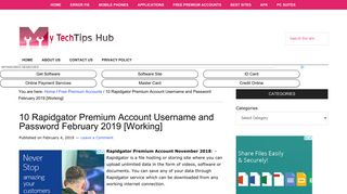 10 Rapidgator Premium Account Username and Password November ...