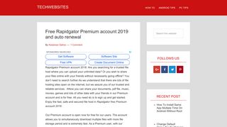 Free Rapidgator Premium account 2018 and auto renewal