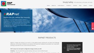 RAP International Software Products | RAPnet | ePTW | Isolation | eMoC