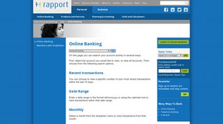 Rapport Credit Union - Online Banking