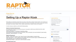 Kiosk Set Up – Raptor Client Portal
