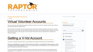Virtual Volunteer Accounts – Raptor Client Portal