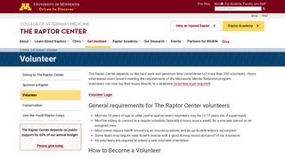 Volunteer | Raptor Center - University of Minnesota