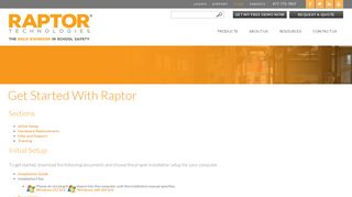 Get Started with Raptor - Raptor Technologies
