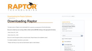 Downloading the Raptor Software – Raptor Client Portal