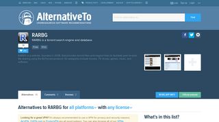 RARBG Alternatives and Similar Websites and Apps - AlternativeTo ...