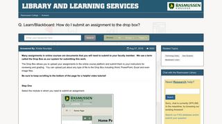 Learn/Blackboard: How do I submit an assignment to the drop box ...