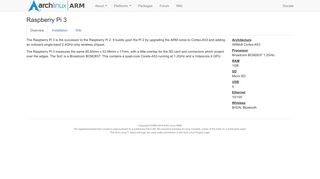 Raspberry Pi 3 | Arch Linux ARM