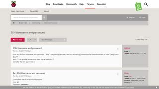 SSH Username and password - Raspberry Pi Forums