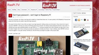 Can't type password – can't login to Raspberry Pi | RasPi.TV