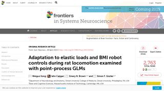 Frontiers | Adaptation to elastic loads and BMI robot controls during rat ...