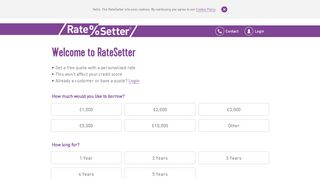 RateSetter Personal Loan Application Form - RateSetter Login