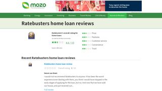 Customer reviews of Ratebusters home loan - Mozo