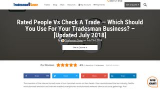 CHECKATRADE vs RATED PEOPLE Costs & Review for Tradesmen