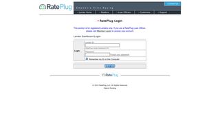 RatePlug - Lender Login