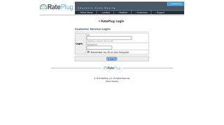 RatePlug - Customer Service Login
