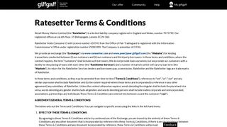 RateSetter Terms & Conditions - GiffGaff
