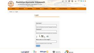 Login | Rashtriya Ayurveda Vidyapeeth, Ministry of Ayush ...