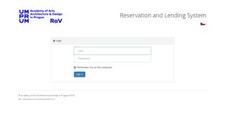 Login | RaV - Reservation and Lending System
