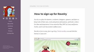 How to sign up for Ravelry | web-goddess
