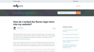 How do I embed the Raven login form into my website? – Raven Help ...
