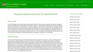 Frequently Asked Questions - Raw Food Boot Camp®