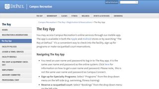 The Ray App | Registration & Reservations | The Ray | Campus ...