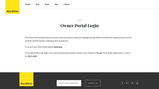 Owner Portal Login - Rent - Ray White Unlimited