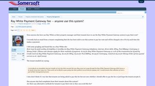 Ray White Payment Gateway fee -- anyone use this system? | Somersoft