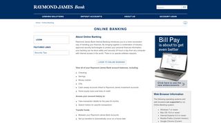 Raymond James Bank | About Online Banking