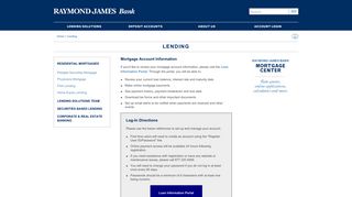 Raymond James Bank | Mortgage Account Information