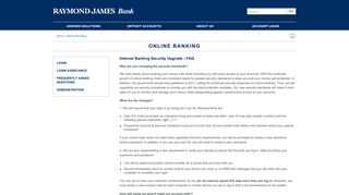 Raymond James Bank | New Internet Banking Login FAQ
