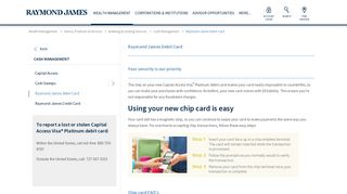 Raymond James Debit Card - Cash Management | Raymond James
