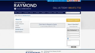 Newsletter Sign Up | Associated Spring Raymond